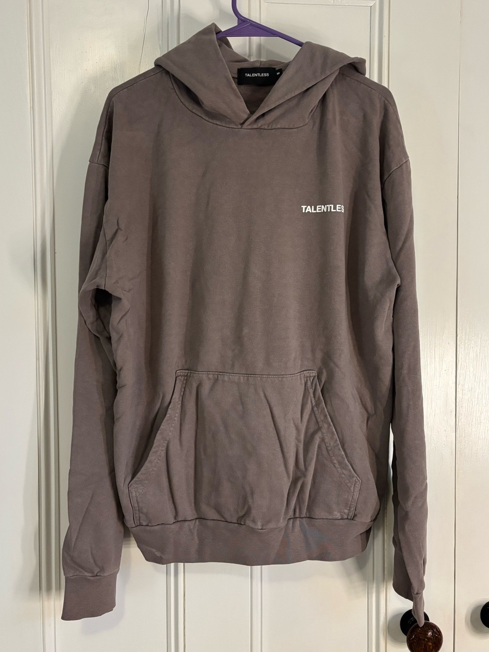 TALENTLESS Men's Taupe Gray Pullover Hoodie